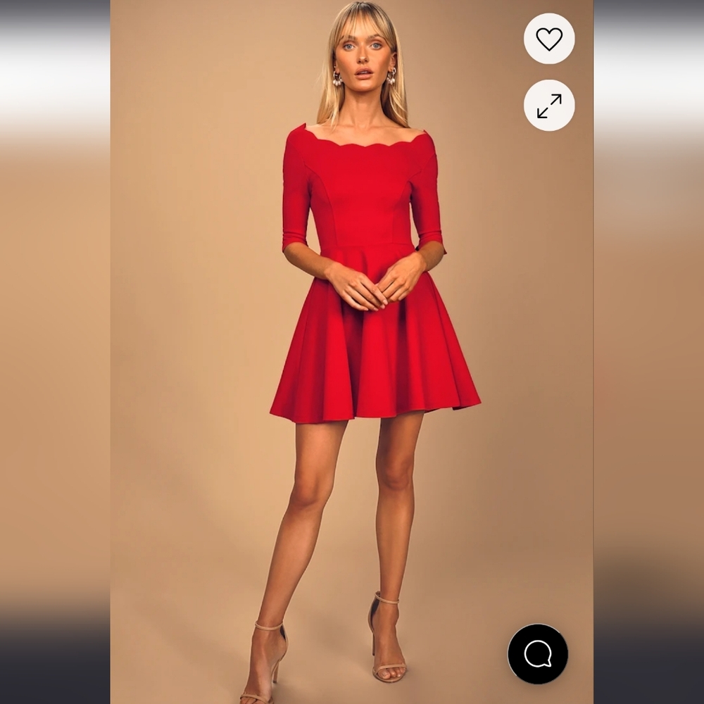 Deep Red Short Flared Dress